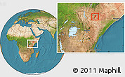 Satellite Location Map of MOYALE, within the entire country