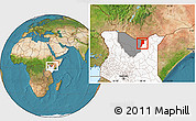 Satellite Location Map of MOYALE, highlighted country, highlighted parent region