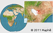 Satellite Location Map of MOYALE, highlighted parent region