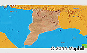 Satellite Panoramic Map of MOYALE, political outside
