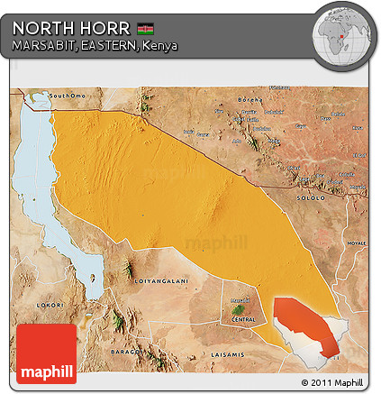 North Horr Kenya Map Free Political 3D Map Of North Horr, Satellite Outside
