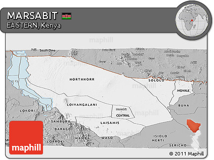 Gray Panoramic Map of MARSABIT