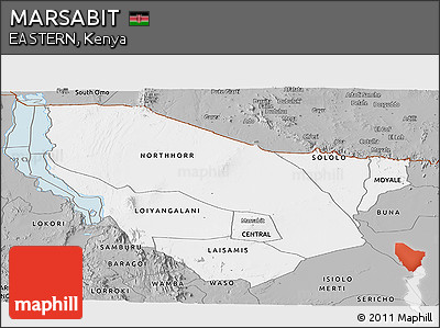 Gray Panoramic Map of MARSABIT