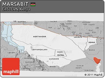 Gray Panoramic Map of MARSABIT
