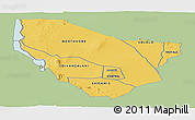 Savanna Style Panoramic Map of MARSABIT, single color outside