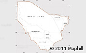 Classic Style Simple Map of MARSABIT, cropped outside