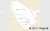Classic Style Simple Map of MARSABIT, single color outside