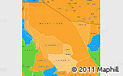 Political Shades Simple Map of MARSABIT, political outside