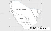Silver Style Simple Map of MARSABIT, single color outside