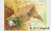 Satellite 3D Map of MERU, physical outside
