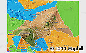 Satellite 3D Map of MERU, political outside
