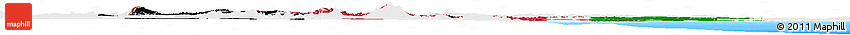 Flag Horizon Map of Kenya, single color outside, bathymetry sea, flag aligned to the middle