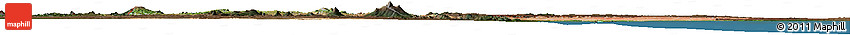 Satellite Horizon Map of Kenya, darken, land only