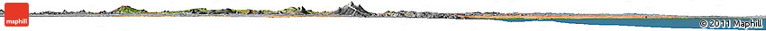 Satellite Horizon Map of Kenya, desaturated, land only