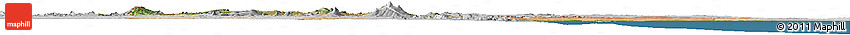 Satellite Horizon Map of Kenya, lighten, desaturated, land only