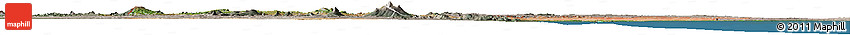 Satellite Horizon Map of Kenya, semi-desaturated, land only