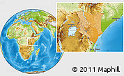 Political Location Map of Kenya, physical outside