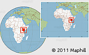 Savanna Style Location Map of Kenya, highlighted continent, within the entire continent