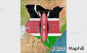 Flag Map of Kenya, satellite outside