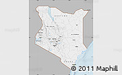 Gray Map of Kenya, single color outside