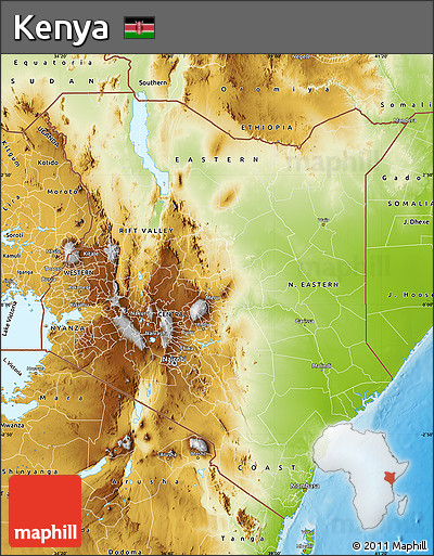Physical Map of Kenya