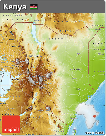 Physical Map of Kenya