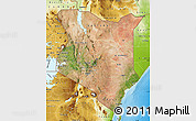 Satellite Map of Kenya, physical outside