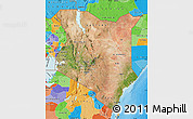 Satellite Map of Kenya, political outside