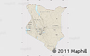 Shaded Relief Map of Kenya, cropped outside