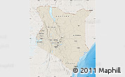 Shaded Relief Map of Kenya, lighten, land only