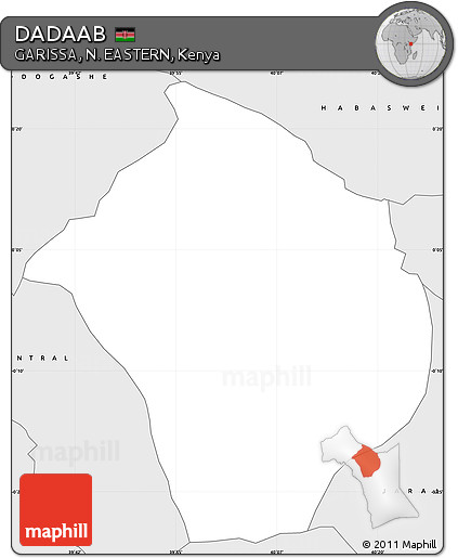 Silver Style Simple Map of DADAAB