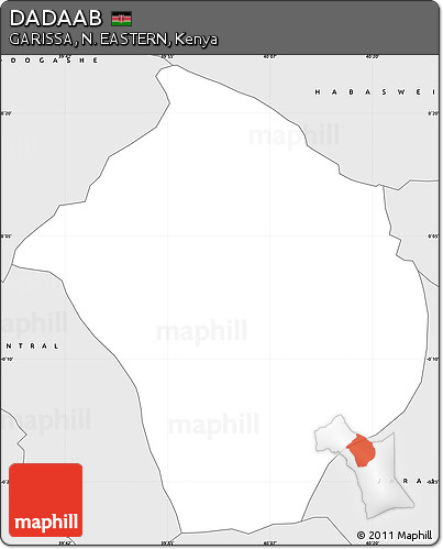 Silver Style Simple Map of DADAAB