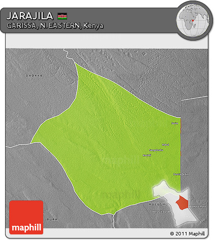 Physical 3D Map of JARAJILA, desaturated