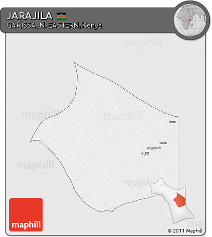 Silver Style 3D Map of JARAJILA, single color outside