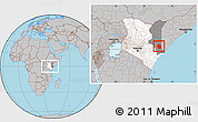 Gray Location Map of JARAJILA, highlighted country, highlighted grandparent region, within the entire country