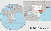 Gray Location Map of JARAJILA, highlighted country, highlighted parent region, within the entire country