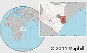 Gray Location Map of JARAJILA, highlighted country, highlighted parent region
