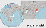 Gray Location Map of JARAJILA, highlighted parent region, within the entire country, hill shading