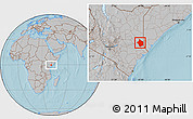 Gray Location Map of JARAJILA, hill shading