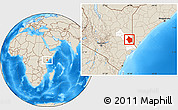 Shaded Relief Location Map of JARAJILA, highlighted parent region