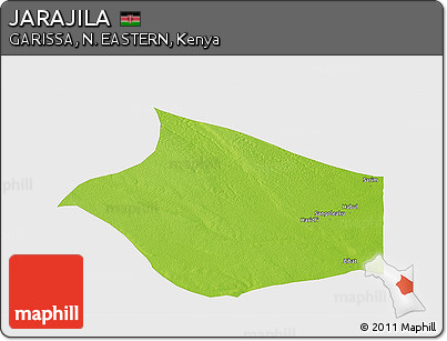 Physical Panoramic Map of JARAJILA, single color outside