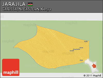 Savanna Style Panoramic Map of JARAJILA, single color outside