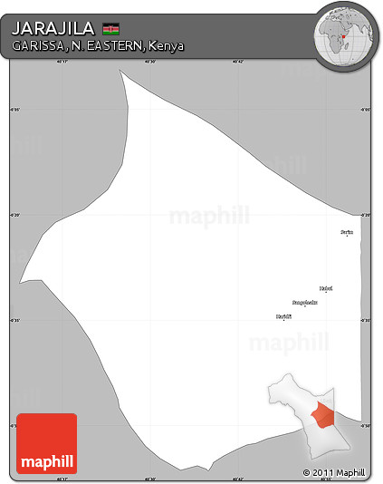Gray Simple Map of JARAJILA, single color outside