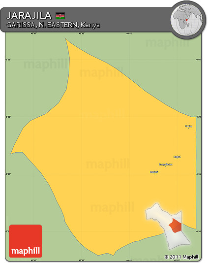 Savanna Style Simple Map of JARAJILA, single color outside