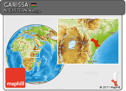 Physical Location Map of GARISSA, within the entire country