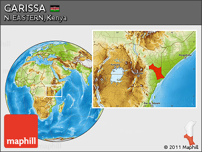 Physical Location Map of GARISSA, within the entire country