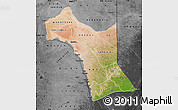 Satellite Map of GARISSA, darken, desaturated