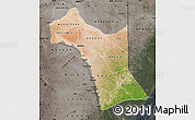Satellite Map of GARISSA, darken, semi-desaturated
