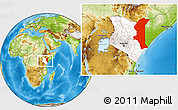 Physical Location Map of N. EASTERN, highlighted country, within the entire country