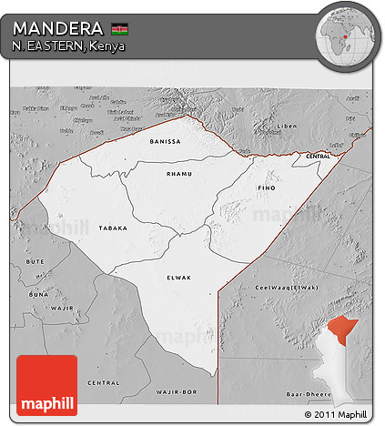 Gray 3D Map of MANDERA